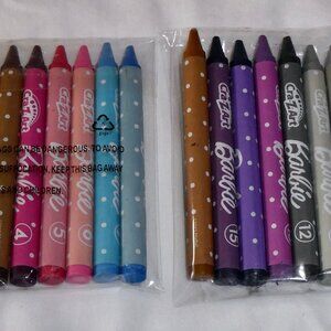 2 PACKS OF BRAND NEW BARBIE CRAYONS - 16 DIFFERENT COLORS - MADE BY CRA-Z-ART